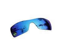 Raydi Polycarbonate Replacement Lenses for Oakley Batwolf OO9101 Rectangular Sunglasses - Ice Blue Mirror - Polarized
