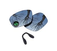 Raydi Polycarbonate Replacement Lenses & Nosepads for Oakley Split Shot OO9416 Rectangular Sunglasses - Silver Titanium Mirror - Polarized