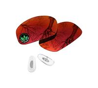 Raydi Polycarbonate Replacement Lenses & Nosepads for RayBan RB3445 61mm Rectangular Sunglasses - Fire Red Mirror - Polarized