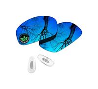 Raydi Polycarbonate Replacement Lenses & Nosepads for RayBan RB3445 61mm Rectangular Sunglasses - Ice Blue Mirror - Polarized