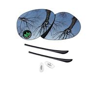 Raydi Polycarbonate Replacement Lenses & Rubber Kits for RayBan Aviator RB3025 58mm Sunglasses - Silver Titanium Mirror - Polarized