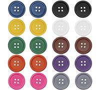 Raydodo 50 PCS 25mm 1 Inch Buttons for Crafts, Large Buttons 4 Hole Round Sewing Buttons Mixed Spray Colored Craft Buttons for Sewing Scrapbooking and DIY Crafts (Each Color 5 Pcs)