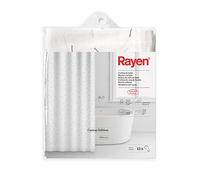 Rayen | Bath Curtains | Shower or Bath Curtain | Waterproof | 100% Cotton Canvas | Quick Dry | Opaque | Metal Rings | Includes 12 Metal Hooks | 180 x 200 cm | White