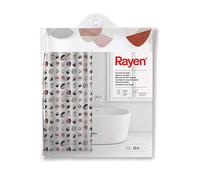 Rayen | Bath Curtains | Shower or Bath Curtain | Waterproof | PVA | Translucent | PVC Rings | Includes 12 Hooks | 180 x 200 cm | White with Colourful Cycles
