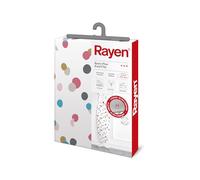 Rayen Ironing Board Cover (Universal, Padded, Easy-to-Fit with EasyClip) | Basic Plus Range | White with Confetti Pattern