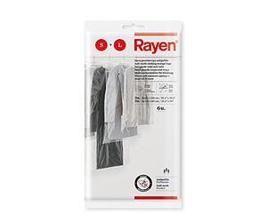 Rayen Moth Proof Cabinet Cover Pack of 6 Transparent Bags for Storing Clothes Anti-Dust, Polyethylene, 65 x 100 cm, 3 and 65 x 150 cm