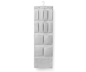 Rayen - Multi-Purpose Door Rack. Over-Door Organiser with Hooks, Ideal For Shoes, Bags or Handkerchiefs. 45 x 120-150 cm. Light Grey