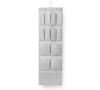 Rayen Multi-Purpose Rack. Over-Door Organiser with Hooks, Ideal for Shoes, Bags or handkerchiefs, Light Grey, 45 x 120-150 cm