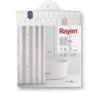 Rayen Premium Quality Polyester Shower Curtain with Rings - White Cells