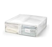 Rayen | Storage box for clothes and bedclothes | Zip-up PVA bag for clothes with breathable, folding and resistant vent | 55 x 65 x 20 cm | Translucent