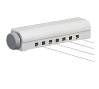 Rayen Wall Clothes Dryer, Metal, White/Grey, 6,5x30x6 cm, 14 metros de tendido
