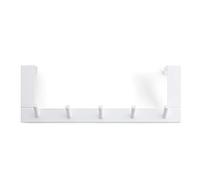 Rayen White coat hook with 5 hooks | door hook | multifunctional | space-saving, metal, 36x12,5x4 cm