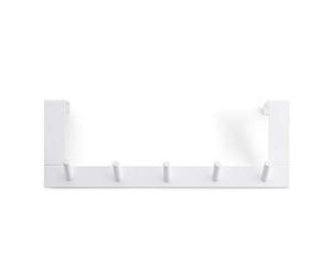 Rayen White coat hook with 5 hooks | door hook | multifunctional | space-saving, metal, 36x12,5x4 cm