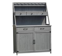 RayGar Beatrix Wooden Potting Table with Planting Worktop & Ample Storage in Grey | Size: 1 Pack RayGar Grey 1 Pack