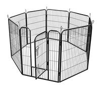 RayGar Medium Heavy Duty Strong 8 Piece Indoor Outdoor Dog Pen Cage Whelping Pen Fence Run Exercise Playpen 80x80cm - New