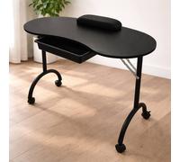 Portable Folding Manicure Table with Accessories - Black - Size: 71.5 x 91.5 x 45cm - Venus - Wilko