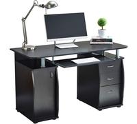 RayGar Wicklow Computer Desk with Storage Cabinet & 3 Drawers in Black | Size: 1 Pack RayGar Black 1 Pack