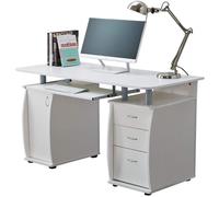 RayGar Wicklow Computer Desk with Storage Cabinet & 3 Drawers in White | Size: 1 Pack RayGar White 1 Pack