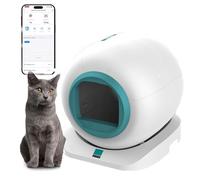 RayGenius Automatic Cat Litter Tray Large Cat Litter Box with Litter Tray Mat Self Cleaning Cat Litter Tray App Control.,Green