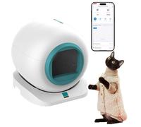 RayGenius Open-Top Self Cleaning Cat Litter Box, Automatic Cat Litter tray with APP Control, Odor-Free Waste Disposal Includes Trash Bags and Cat Litter Mat.,Green