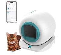 RayGenius Self Cleaning Cat Litter Tray 65L Large Automatic Cat Litter Tray with APP Control Odor Isolation Safety Protection Smart Cat Litter Box for Multiple Cats,Green
