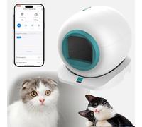 RayGenius Self Cleaning Cat Litter Tray, 65L Large Capacity Automatic Cat Litter Box, N50 Odour Control, App Control, Robot Litter Box for Multiple Cats.,Green