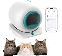 RayGenius Self Cleaning Cat Litter Tray, 65L Large Capacity Automatic Cat Litter Tray, Odour Control, App-Controlled Robot Litter Box for Multiple Cats,Green