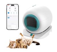 RayGenius Self Cleaning Cat Litter Tray: Automatic Litter Box, 65L Extra Large Cat Litter Box with APP Control Closed Smart Cat Toilet with Mat for Multiple Cats,Green