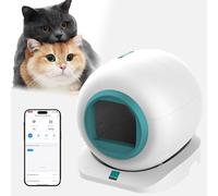 RayGenius Self Cleaning Cat Litter Tray Automatic with disposable tray and crystal litter, Hygienic, Highly Absorbent and Dustproof Litter.,Green