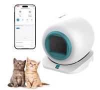 RayGenius Self Cleaning Cat Litter Tray, Electric Entrance Door Automatic Cat Litter Box, Large Smart Kitten Litter Box for Multiple Cats, Automatic Cat Litter Tray,Green