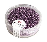Rayher 14307314 Metallic Seed Beads Diameter 2.6 mm Tub 17 g Purple