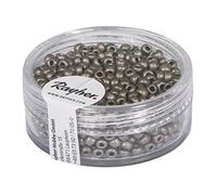 Rayher 14307572 Metallic Seed Beads Diameter 2.6 mm Tub 17 g Anthracite