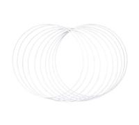 Rayher 25214102 metal rings, pack of 10 (pack of 1), 25 cm diameter, white coated, thickness approx. 3 mm, wire rings for crafts, for wrapping, dreamcatcher, floristry, wedding wreath, hoops