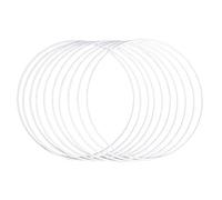 Rayher 25215102 Set of 10 Coated Metal Rings for Wedding Crafts, Hoops with a Diameter of 20 cm for Dream Catcher and Macrame, White