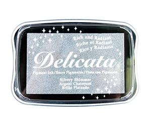 Rayher 29187606 Delicata Metallic Stamp pad, Silver, 9.9x6.8x1.9cm, Size L