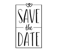Rayher 29202000 Wood Mounted Rubber Stamp with Save The Date Design, Craft Stamp for Invitations, Scrapbooking and Card Making, 5x8cm
