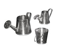 Rayher 3-Piece Set of Pots, Metal, Silver, 8 x 7 x 4.2 cm