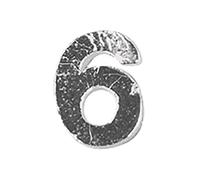 Rayher 3125222 Wax Digits -6-, Silver, 9 mm, Sct.-LS 2 Pieces