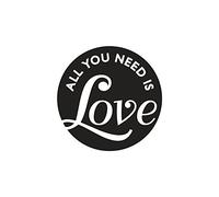 Rayher 34310000 Labels GB "All You Need is Love", 45mm Ø, Tab-Bag 1Pc