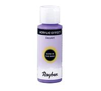 Rayher 35041308 Glow in the Dark Acrylic Paint for Crafts, Walls, and More, Multi Surface Glow Paint, lilac, 59 ml