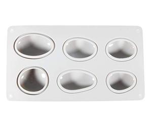 Rayher 36102000 Silicone casting mold stones, 14.5x26 cm, depth 3.5 cm, 6 different stone shapes, mold can be filled with creative concrete, jewelry concrete, Raysin casting powder, soap, wax