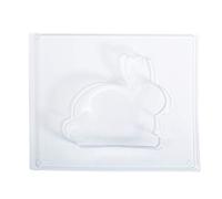 Rayher 36106000 Rabbit Casting Concrete Crafts, Plaster of Paris and Soap, Clear Plastic Easter Bunny Shape for Moulding, 15x13x3cm