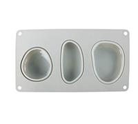 Rayher 36107000 Silicone Casting Mould for Concrete, Plaster of Paris, Resin, Wax and Soap, Tray with Three Different Stone Shapes, 14.5 x 26 x 3.5 cm