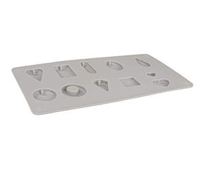 Rayher 36109000 Silicone Casting Mould for Jewellery Making, Casting Tray with 11 Different Pendant Shapes for Concrete, Plaster of Paris, Resin, Wax and Soap, 14.5 x 26 x1 cm, Grey