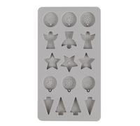 Rayher 36160000 Silicone Mini Decorative Moulds Xmas, 14.5 x 26 x 1 cm, 16 Moulds, for Pouring with Creative Concrete, Resin Casting Resin, Raysin Casting Powder, Wax, Casting Mould Pendant Christmas