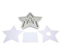 Rayher 36168000 Silicone Mould Candle Holder Star 18.5 x 18.5 x 2.5 cm with 3 x 5 Stencils