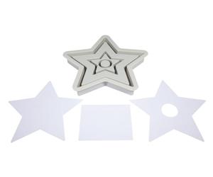 Rayher 36168000 Silicone Mould Candle Holder Star 18.5 x 18.5 x 2.5 cm with 3 x 5 Stencils