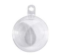 Rayher 39470800 Plastic Balls, Separable, 6 cm Diameter, Set of 6, Plastic Baubles for Filling, Transparent, Acrylic Balls with Hanging Eyelet, Decorative Baubles, Two-Piece