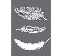 Rayher 4504000 adhesive Silkscreen, reusable Silk Screen Stencil, Feathers