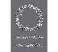 Rayher 45104000 Mask Stencil for Crafts and Painting, Reusable Silk Screen Template with wreath and leaf garland designs, Craft Squeegee included, 14.8x21cm
